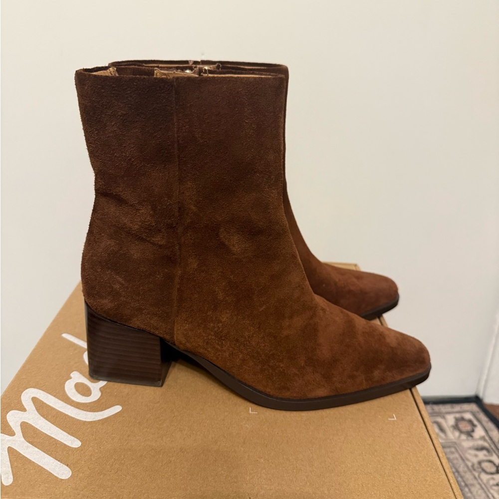 Madewell Chestnut Suede Ankle Booties